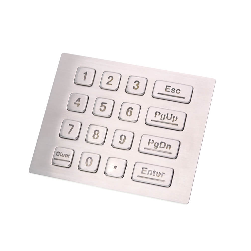 16 Keys Industrial Vandal Proof IP65 Waterproof LED Backlight 4 x 4 USB Numeric Metal Keypad